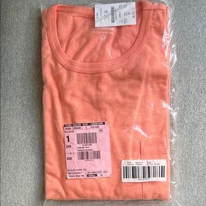 NWT Jcrew Sz Large Pale Guava Cotton Slub Pocket Crew T-Shirt